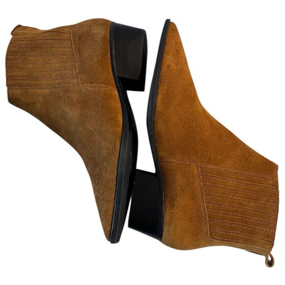 Marc Fisher Yarita Size 10M Brown Suede Pull On Pointed Toe Ankle Bootie - Picture 7 of 13